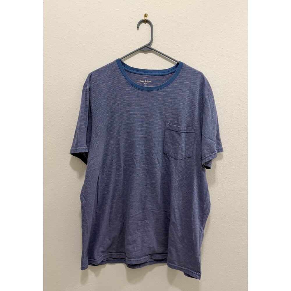 Men’s Goodfellow & Co Striped T-Shirt - Blue & Pink - Adult XL - Preowned
